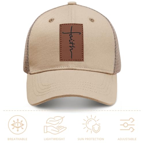 Christian Hats for Men Women Religious Gifts - color: Faith- Khaki