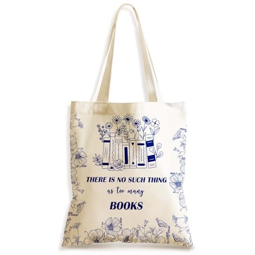 Aesthetics Canvas Tote Bag - Art Design Gift for Women, Reusable Purse Tote Bag with Inner Zip Pocket - style: Book Lovers