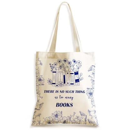 Aesthetics Canvas Tote Bag - Art Design Gift for Women, Reusable Purse Tote Bag with Inner Zip Pocket - style: Book Lovers