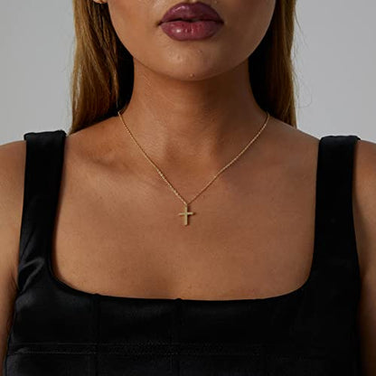VIROMY Gold Cross Necklace for Women 14K Gold Plated Cute Sidways Cross Pendant Choker Necklaces Simple Trendy Everyday Jewelry for Women - style: Cross Pendant-43CM-Gold