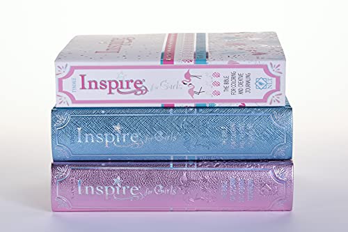 Inspire Bible for Girls NLT (Hardcover LeatherLike, Blue): The Bible for Coloring & Creative Journaling