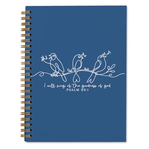 Bird Bible Journal Notebooks, Bible Notebook Journals, Church Notes Notebook, Journaling Notebooks for Women, Christian Gifts for Women, Navy Blue Spiral Notebooks 5.5x8.3 - color: Bird