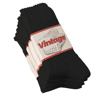 DAUCO 4 Pairs 98% Cotton Socks for Men Women Crew Seamless Fall Slouchy Socks - color: 4 Pairs - Black, size: 5-10