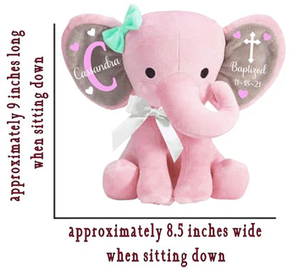 Baptism, Christening, Godchild, Godparent Gift - Personalized Plush Elephant