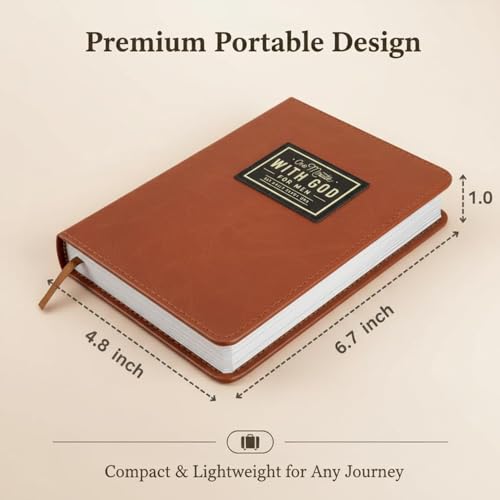 Treayes One Minute with God for Men, 365 Days of Daily Prayer Brown Book, Bible Prayer Tracking Diary, 2026 Mens Daily Devotional and Prayer Journal, Premium Leather Cover