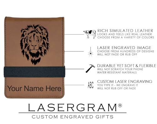 LaserGram Mini Padfolio with Notepad and Pen, Christian Cross, Personalized Engraving Included (Dark Brown) - color: Dark Brown