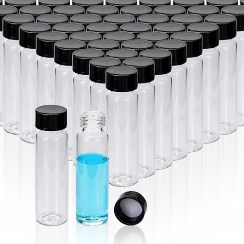 PEKYBIO 100 PCS 12ML Clear Small Liquid Sample Glass Vials with Screw Caps - size: 12 ml (100 pieces)