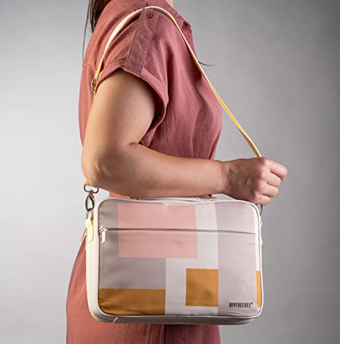 DiverseBee Large Bible Cover with Handles and Shoulder Strap, Bible Carrying Case for Women, Bible Tote Bag, Church Book Cover, Christian Gift (Geometric)