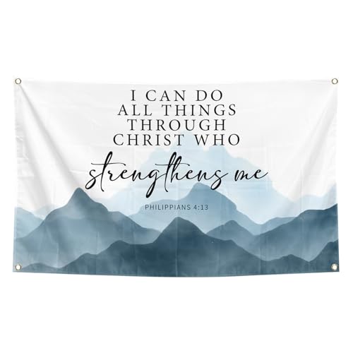 I Can Do All Things Through Christ Who Strengthens Me Tapestry 3x5 Ft Bible Verses Christian Art Tapestry for Living Room Bedroom Wall Decor Gifts