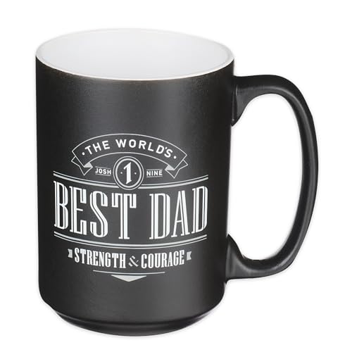 Christian Art Gifts Large Ceramic Coffee & Tea Mug for Dads & Fathers - color: Black/Best Dad