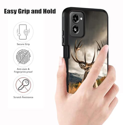 Designed for Moto G Power 5G 2024 Case, Military Grade Heavy Duty 3-Layer Shockproof Full-Body Protective Cover for Motorola Moto G Power 5G 2024, Jungle Elk - color: Jungle Elk