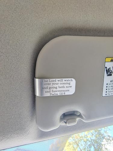 Lake Erie Metal Works: The Lord will watch Engraved Aluminum Car Visor Clip, Psalm 121:8