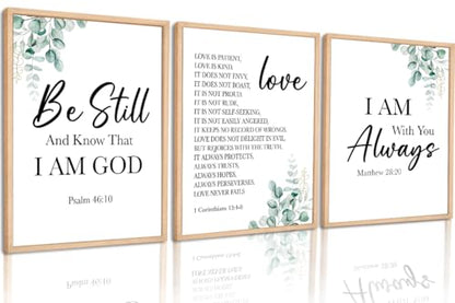 Ybqhd Unframed Christian Bible Verse Wall Art Scripture Prints Set of 3