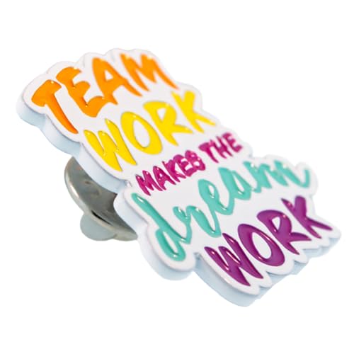 PinMart Teamwork Employee Recognition Award Enamel Lapel Pin - color: Team Work Makes the Dream Work, size: 1 Piece