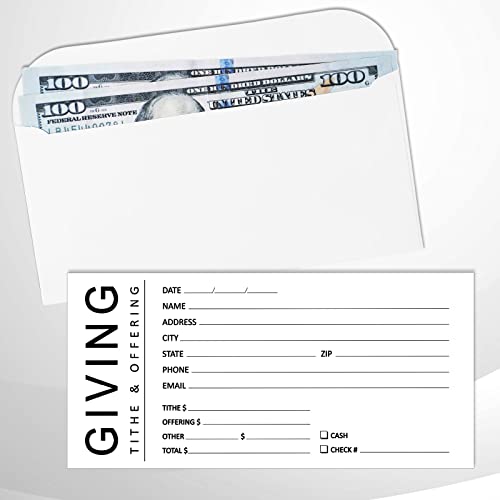 Eaasty 200 Pcs Church Offering Envelopes Bill Size Donation,Giving Style - style: Giving Style