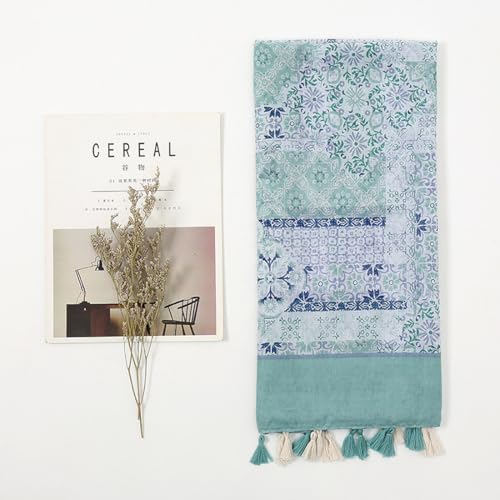 Yeieeo Boho Scarf for Women Lightweight Floral Printed Scarf Fall Winter Fashion Fringed Shawl - color: Floral 33