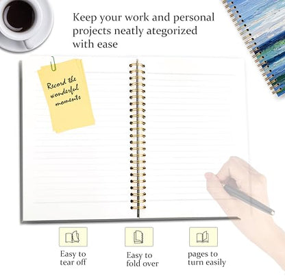 GDJIEGBC Blue Abstract Ocean Notebook 5.5x8.3in - color: Color D