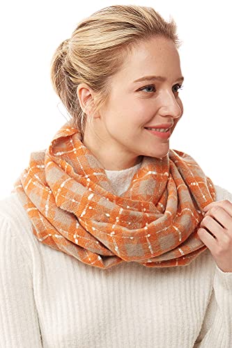 ScarvesMe Women's Check and Plaid Soft Infinity Loop Winter Fall Warm Scarf - color: Lof1252_beige