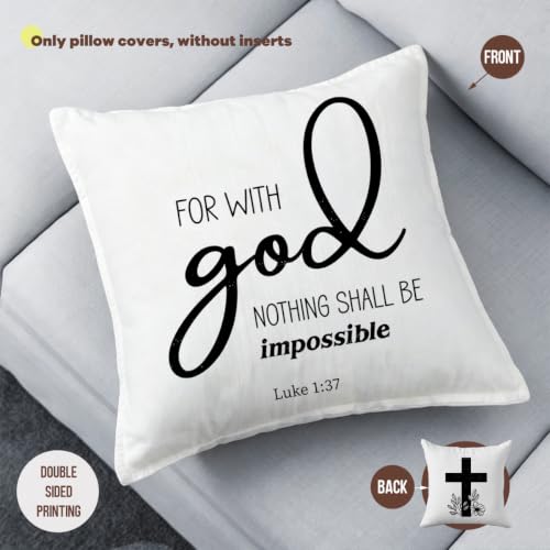 Motivational Christian Gifts Throw Pillow Covers, Faith Pillow Covers 18x18 - color: Godcross