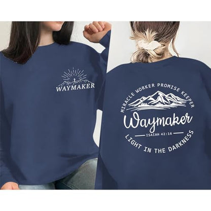 Pairxily Womens Christian Sweatshirt Inspirational Religious Faith Sweatshirts Graphic Crewneck Long Sleeve Shirts - color: Gray Blue, size: XX-Large