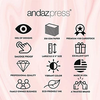 Andaz Press Jumbo Sympathy Card with Envelope, Sorry For Your Loss Card, Love Ones Are Always With Us, Premium Condolences Card with Big Blank Space to Send to Friends, Family, 8.5" x 11", 1-Pack - color: Always With Us