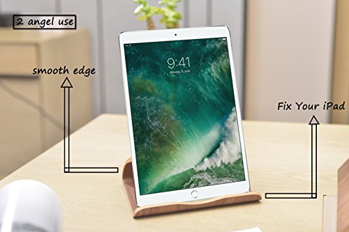 SAMDI Wood Tablet Stand, Wooden iPad Holder: Desktop Stand Holder Dock for new iPad 2017 Pro 9.7, 10.5, Air mini 2 3 4, Kindle, Nexus, Accessories, Tab, E-reader, other Tablets(4-13 inch)-Black Walnut - color: Black Walnut