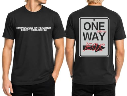 Christian Shirts for Men Jesus Faith Cross Tshirt Bible Verse Tee Tops - color: Black-b, size: Medium