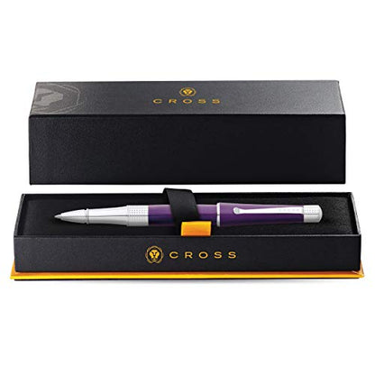 Cross Beverly Refillable Gel Ink Rollerball Pen, Medium Rollerball, Includes Premium Gift Box - Purple Lacquer - color: Purple, style: Rollerball Pen