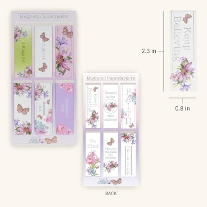 Christian Art Gifts Magnetic Scripture Bookmark Set for Women: Blessing - color: Believe #2