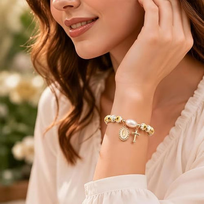 Holy Water Bracelet for Women,Religious Christian FaithJewelry - color: (Yellow1)