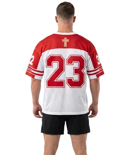 Soccer Jersey for Men and Women, Breathable Football Shirt, Lightweight Athletic Teamwear for Sports Fans and Game Day - color: Jesus-red, size: X-Large