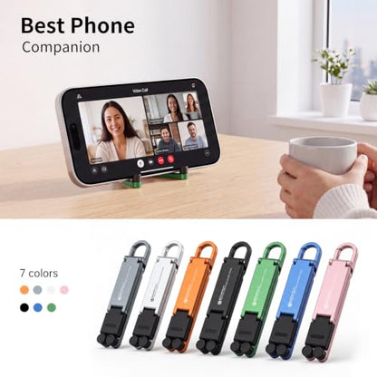 Portable Foldable Pocket Phone Stand with Keychain for Desk Travel(Green) - color: Green