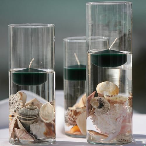 Dark Green Floating Candles 3 Inch 12 Pack - color: Dark Green, size: D：3 in