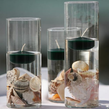 Dark Green Floating Candles 3 Inch 12 Pack - color: Dark Green, size: D：3 in