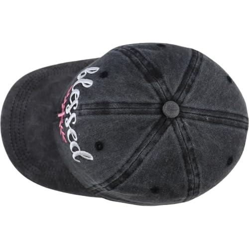 HHNLB Blessed Jesus Hats for Men Women, Adjustable Embroidered Cotton Christian Baseball Cap