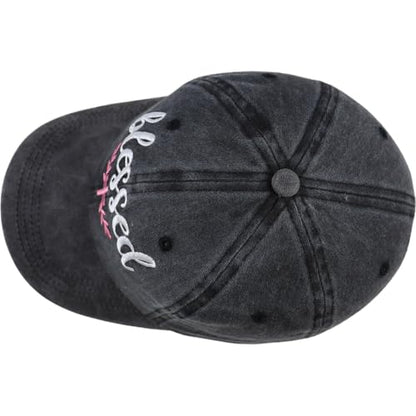 HHNLB Blessed Jesus Hats for Men Women, Adjustable Embroidered Cotton Christian Baseball Cap
