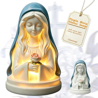 Virgin Mary Statue with Flower Night Light - color: bouquet