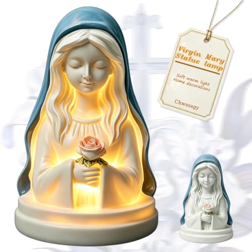 Virgin Mary Statue with Flower Night Light - color: bouquet