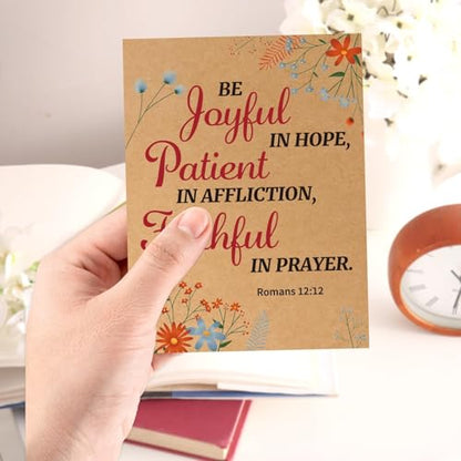 WorldBazaar Christian Cards 24 Pack Religious Cards Wtih Bible Verse Kraft