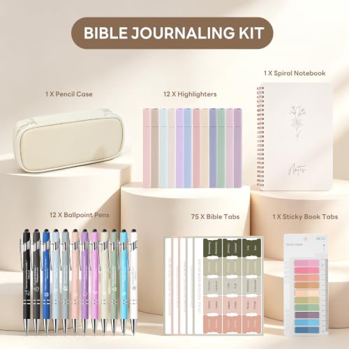 Bible Study Supplies Journaling Kit with Ballpoint Pens Bible Tabs