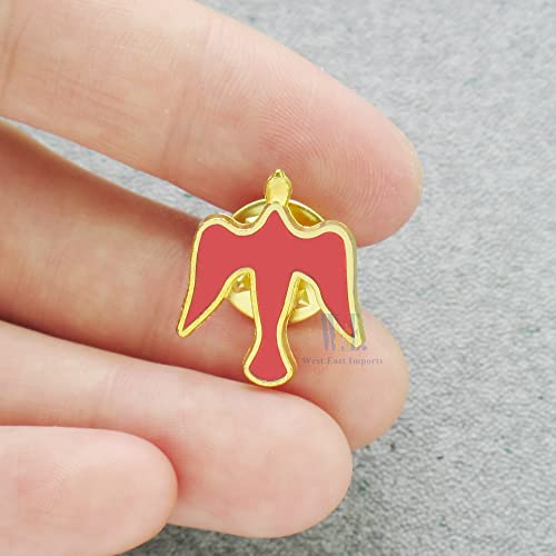 12 Pcs Holy Spirit Lapel Pin, Enamel Dove Confirmation Favors - color: Red