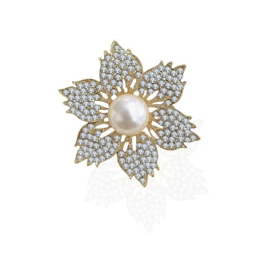 Brooch Pins For Women Fashion Elegant Brooches Lapel Badges Coat Sweater Scarves Shawl Dress Accessory Wedding Party Prom Jewelry - color: Golden -B