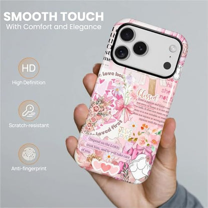 Magnetic Case for iPhone 18 Pro iPhone 17 Pro,Compatible with Magsafe PC Hard Shell & Silicone Inner Bumper Anti-Scratch Cover Shockproof Slim Retro Newspaper Collage Religious Jesus - color: Retro Newspaper Collage Religious Jesus, size: iPhone 18 Pro iP