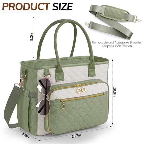 Large Bible Bag with Bible Cover Case for Women,Color-Blocking Quilted Church Tote Bag with Shoulder Strap, Christian Gifts for Women(Green) - color: Beige/Green