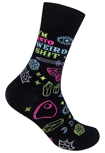 FUNATIC Crazy Socks with Funny Sayings - Novelty Gift for Men, Women, Adult - color: Weird Shit