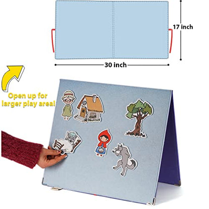 CHEFAN Foldable Felt Board with Felt Shape and Color Matching Game Set for Toddlers