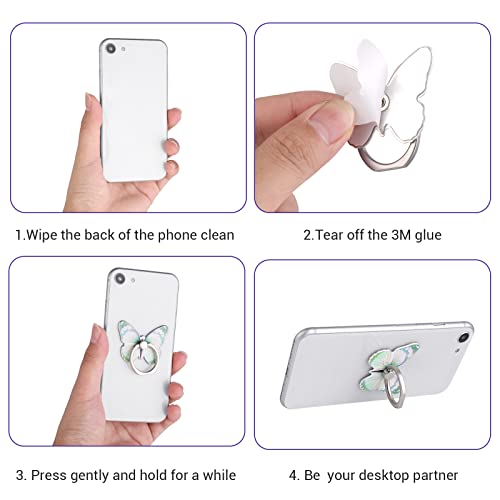 Cobee 3 Pcs Butterfly Cell Phone Ring Stand Holder, Cute Butterfly Painted