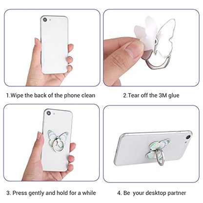Cobee 3 Pcs Butterfly Cell Phone Ring Stand Holder, Cute Butterfly Painted