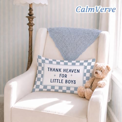 Thank Heaven for Little Boys Pillow Cover 12x20 - color: Thank Heaven for Little Boys-12x20