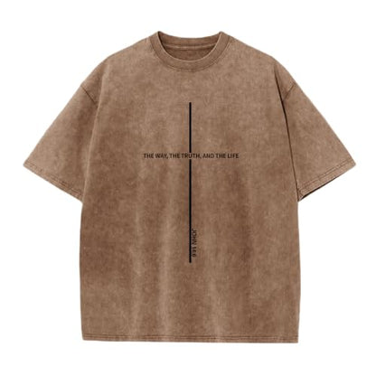 Boys Christian Shirts for Kids Jesus God Bible Verse Religious Faith T Shirt Youth Acid Wash Cross Graphic Tees Tops - color: Coffee, size: 3-4T
